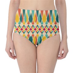 Festive Pattern High-waist Bikini Bottoms by linceazul