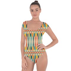 Festive Pattern Short Sleeve Leotard 