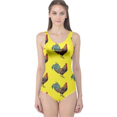 Yellow Rooster One Piece Swimsuit by MayhemMaker