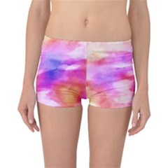 Colorful Abstract Pink And Purple Pattern Reversible Boyleg Bikini Bottoms by paulaoliveiradesign