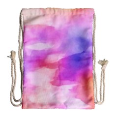 Colorful Abstract Pink And Purple Pattern Drawstring Bag (large) by paulaoliveiradesign