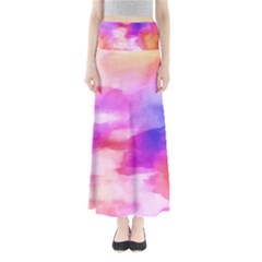 Colorful Abstract Pink And Purple Pattern Full Length Maxi Skirt