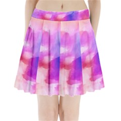 Colorful Abstract Pink And Purple Pattern Pleated Mini Skirt by paulaoliveiradesign