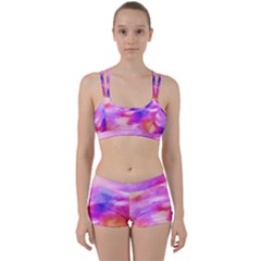 Colorful Abstract Pink And Purple Pattern Women s Sports Set