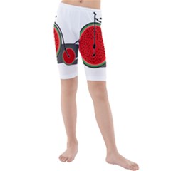 Watermelon Bicycle  Kids  Mid Length Swim Shorts by Valentinaart