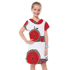 Watermelon Bicycle  Kids  Drop Waist Dress