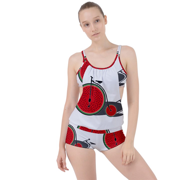 Watermelon bicycle  Boyleg Tankini Set 