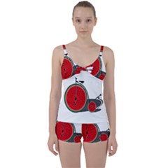 Watermelon Bicycle  Tie Front Two Piece Tankini