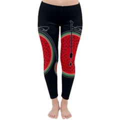 Watermelon Bicycle  Classic Winter Leggings by Valentinaart