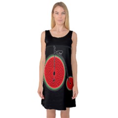 Watermelon Bicycle  Sleeveless Satin Nightdress by Valentinaart