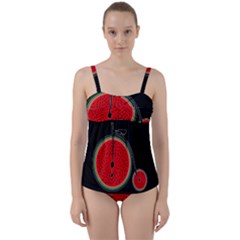 Watermelon Bicycle  Twist Front Tankini Set