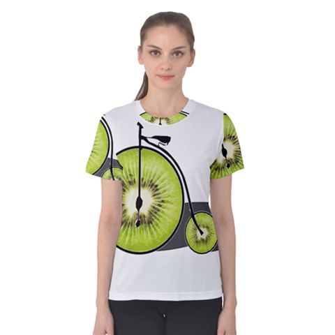 Kiwi Bicycle  Women s Cotton Tee by Valentinaart