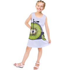 Kiwi Bicycle  Kids  Tunic Dress by Valentinaart