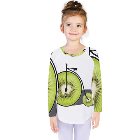 Kiwi Bicycle  Kids  Long Sleeve Tee by Valentinaart