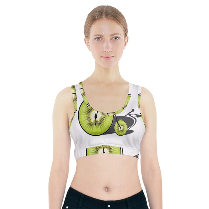 Kiwi bicycle  Sports Bra With Pocket