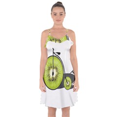 Kiwi Bicycle  Ruffle Detail Chiffon Dress