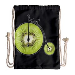 Kiwi Bicycle  Drawstring Bag (large) by Valentinaart