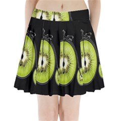 Kiwi Bicycle  Pleated Mini Skirt by Valentinaart