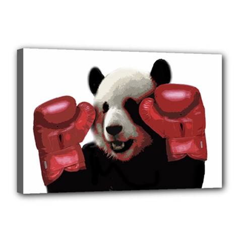 Boxing Panda  Canvas 18  X 12  by Valentinaart