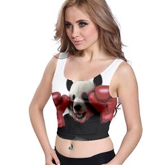 Boxing Panda  Crop Top by Valentinaart