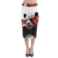 Boxing Panda  Midi Pencil Skirt by Valentinaart