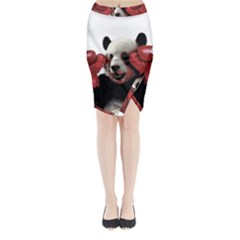 Boxing Panda  Midi Wrap Pencil Skirt by Valentinaart