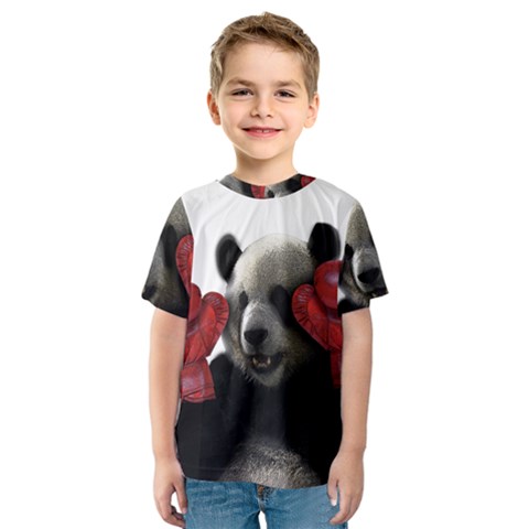 Boxing Panda  Kids  Sport Mesh Tee by Valentinaart