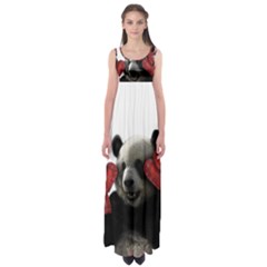 Boxing Panda  Empire Waist Maxi Dress by Valentinaart