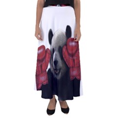 Boxing Panda  Flared Maxi Skirt