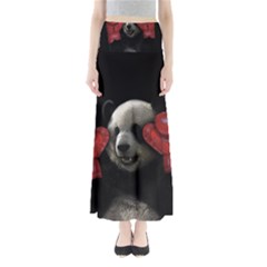 Boxing Panda  Full Length Maxi Skirt by Valentinaart