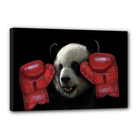 Boxing Panda  Canvas 18  X 12  by Valentinaart