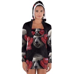 Boxing Panda  Long Sleeve Hooded T-shirt by Valentinaart