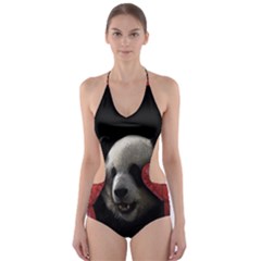 Boxing Panda  Cut-out One Piece Swimsuit