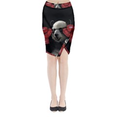 Boxing Panda  Midi Wrap Pencil Skirt by Valentinaart