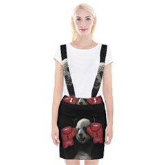 Boxing Panda  Braces Suspender Skirt by Valentinaart