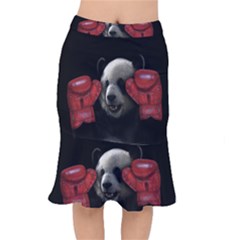 Boxing Panda  Mermaid Skirt by Valentinaart