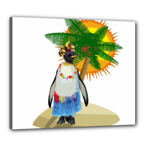 Tropical Penguin Canvas 24  X 20  by Valentinaart