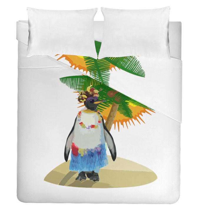 Tropical penguin Duvet Cover Double Side (Queen Size)