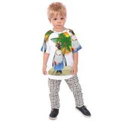 Tropical Penguin Kids Raglan Tee