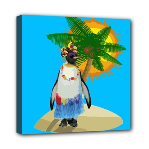 Tropical Penguin Mini Canvas 8  X 8  by Valentinaart