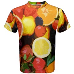 Fruits Pattern Men s Cotton Tee by Valentinaart