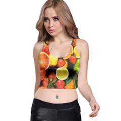 Fruits Pattern Racer Back Crop Top by Valentinaart