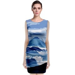 Landscape Sleeveless Velvet Midi Dress by Valentinaart