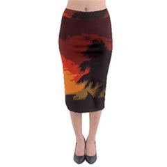 Landscape Midi Pencil Skirt by Valentinaart