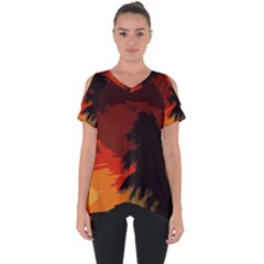 Landscape Cut Out Side Drop Tee