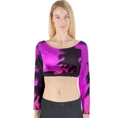 Landscape Long Sleeve Crop Top by Valentinaart