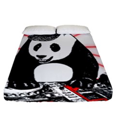 Deejay Panda Fitted Sheet (queen Size) by Valentinaart