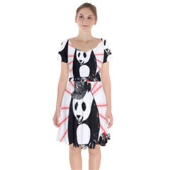 Deejay Panda Short Sleeve Bardot Dress by Valentinaart