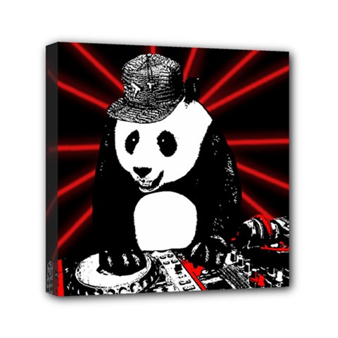 Deejay Panda Mini Canvas 6  X 6  by Valentinaart