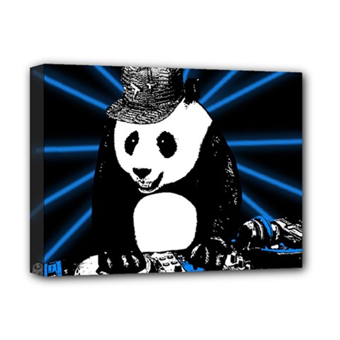 Deejay Panda Deluxe Canvas 16  X 12   by Valentinaart